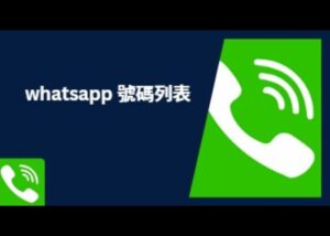 whatsapp 號碼列表